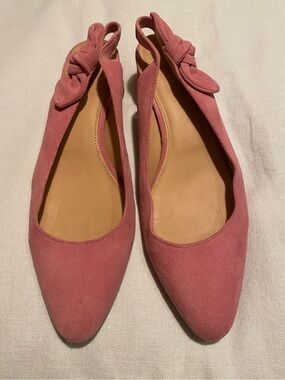 J.Crew Pink Suede Slingback Shoes